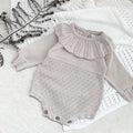 RoseBelle – Knitted Lace Ruffle Romper for Baby Girls
